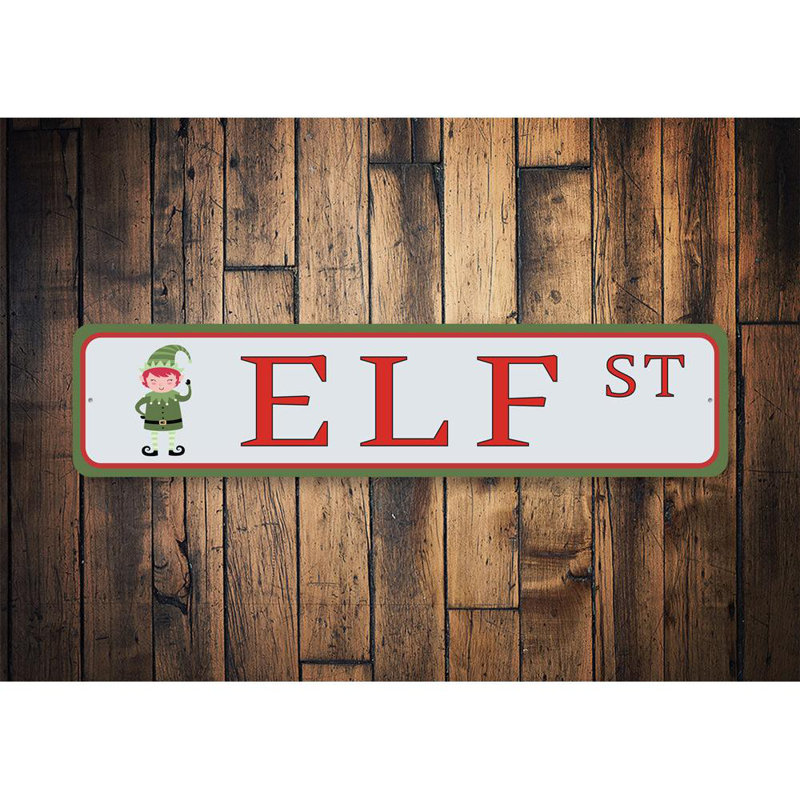 Plaque en aluminium Elf Street, H 4 po x l 18 po x P 0,04 po