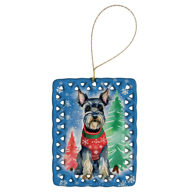 Ornement en porcelaine de Noël Schnauzer, Schnauzer 3630