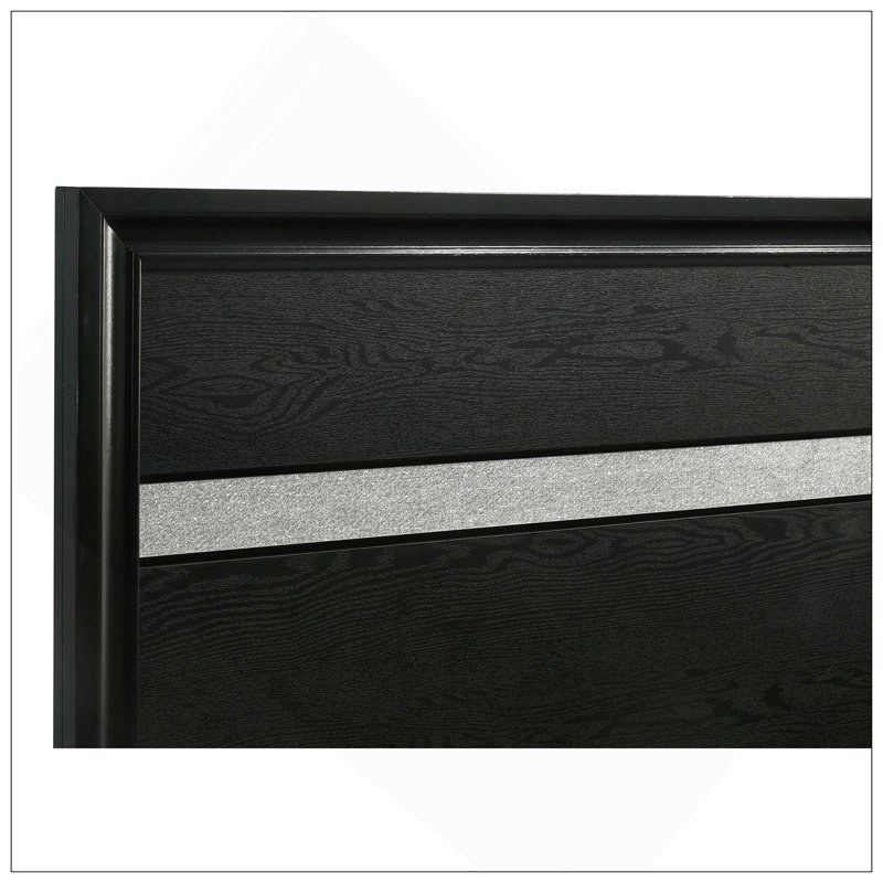 Black Full Storage Panel Bed