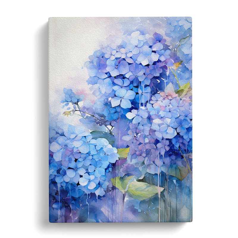 Hydrangea Action Painting Art No.3 - No Frame Print, 50cm H x 35cm W x 3cm D