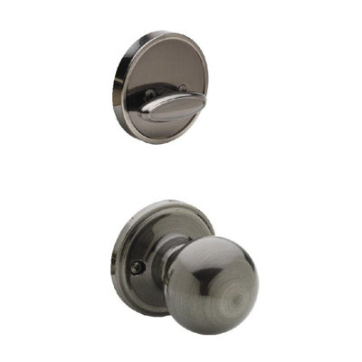 Ball Interior Knob With Deadbolt Universal/Reversible Entry Set