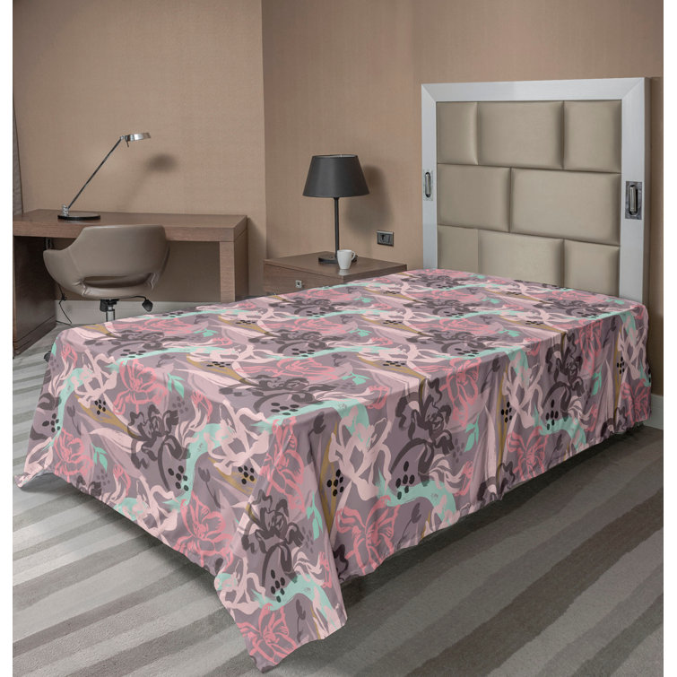 Ambesonne, drap plat floral pivoines, art botanique printanier