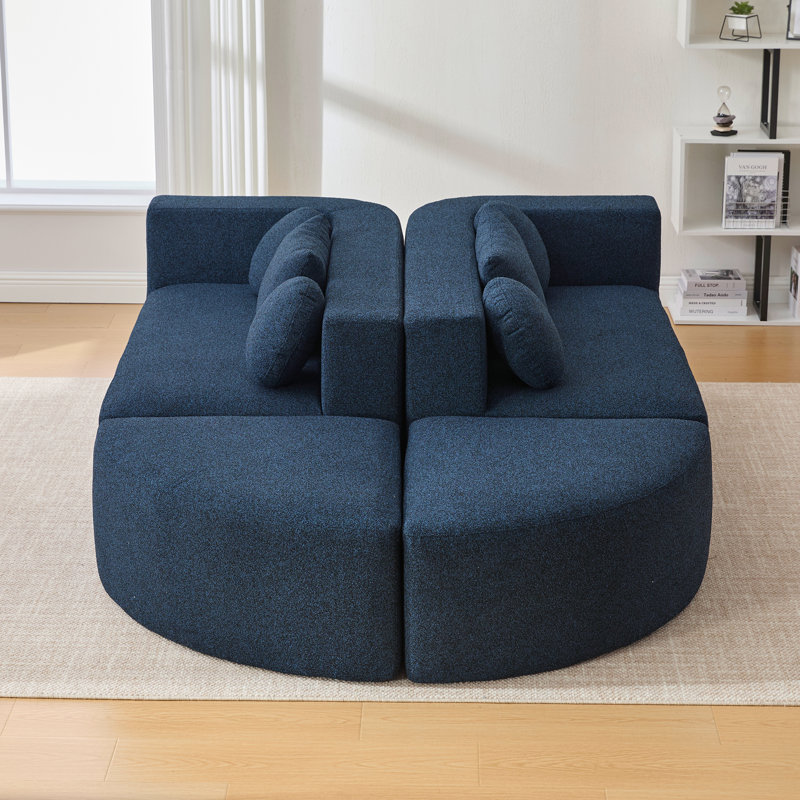 Canapé modulaire 114,9 po Boneless, Bleu