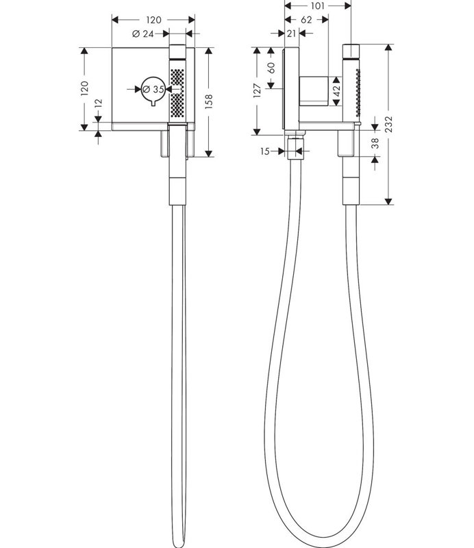 AXOR Starck Full/Standard Handheld Shower Head, Chrome