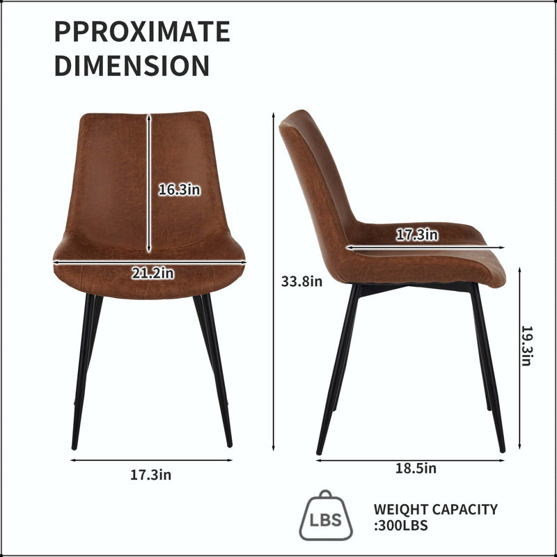 Chaise de salle à manger en similicuir avec structure en métal robuste - ensemble de 4