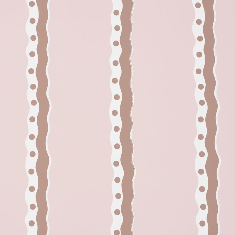 Papier peint à rayures Rousseau, Cacao / rosé