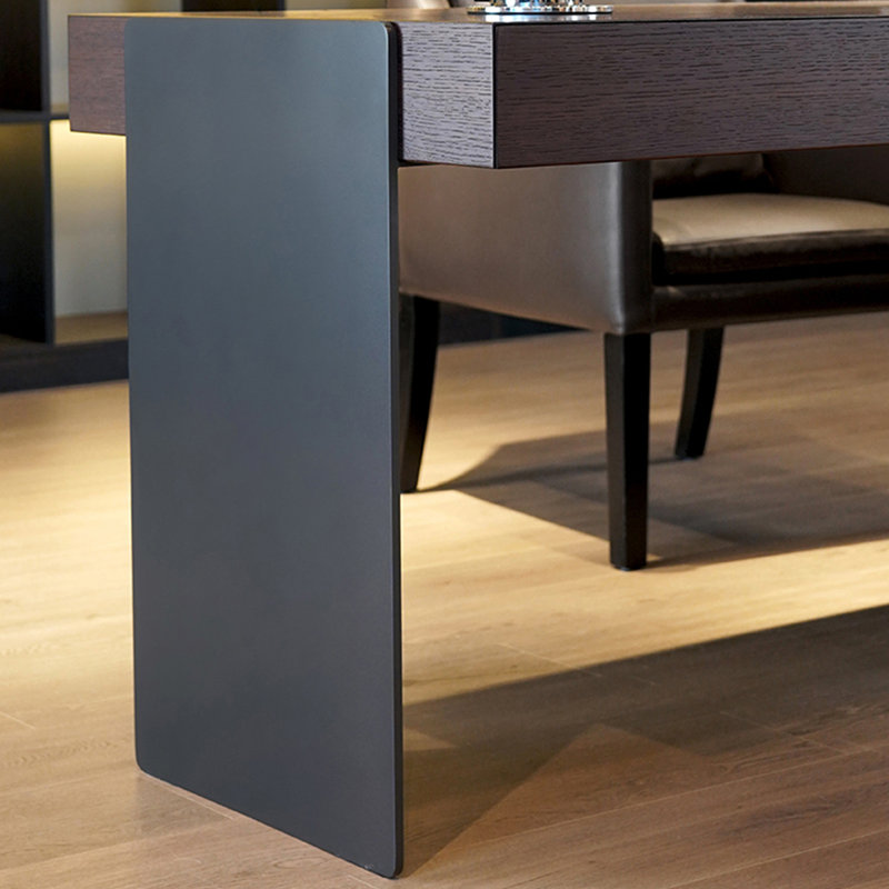 Bureau d'étude pour bureau à domicile avec tiroirs, H 29,53 po x l 86,61 po x P 27,56 po, Brun
