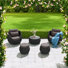 Fully Assembled 5 Set 2 Person Outdoor Lounge Chairs and Ottomans Seating Group With Coffee Table for Patio