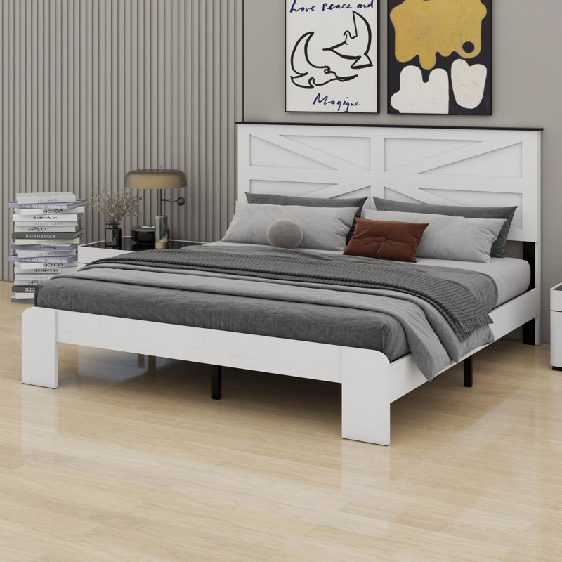 Base de lit plateforme en bois, Très grand