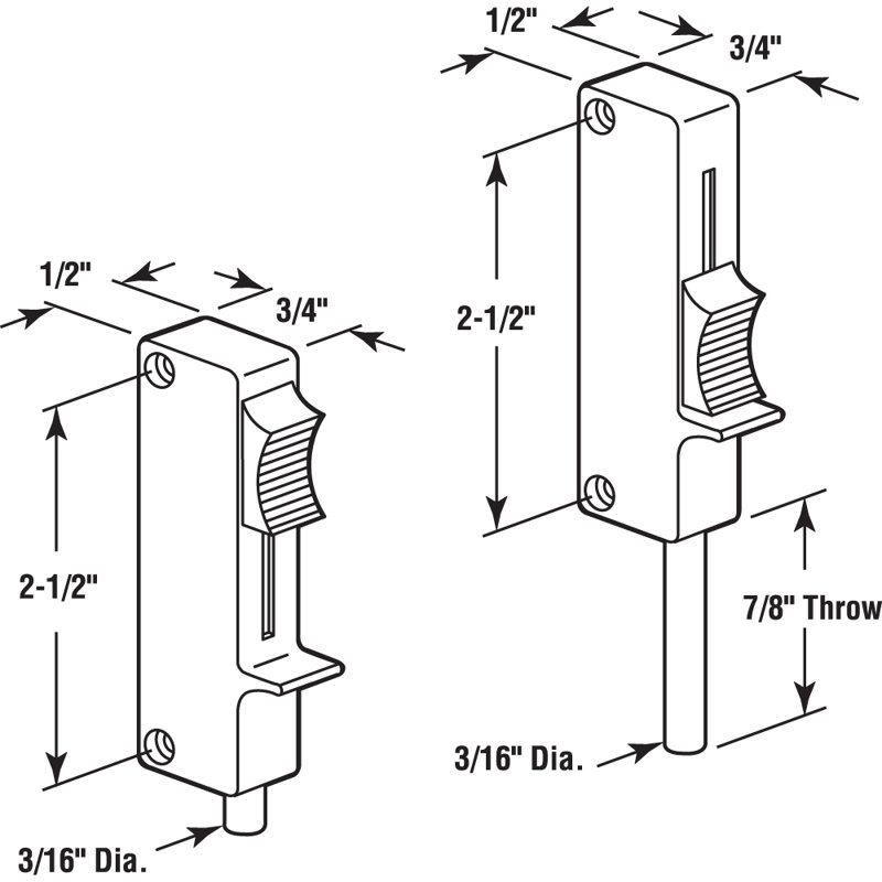 Serrure de fenêtre coulissante en plastique Prime-Line blanc, en plastique (paquet simple)
