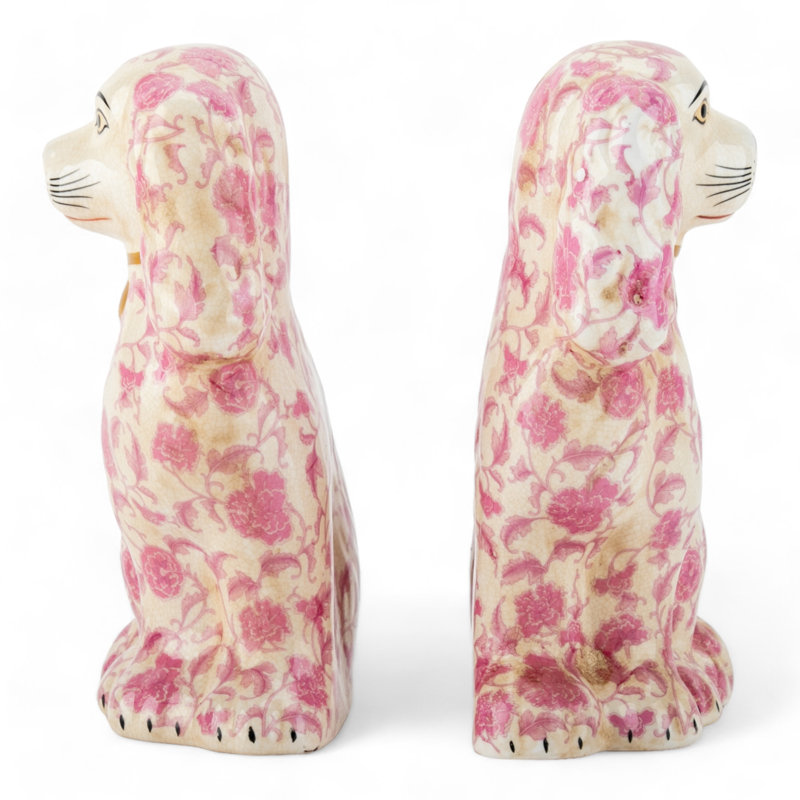 Porcelain Staffordshire Dog Figurines Pair