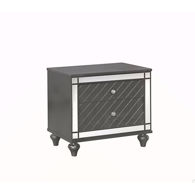 Table de bout de table de chevet 2 tiroirs de style contemporain 1Pc Glam