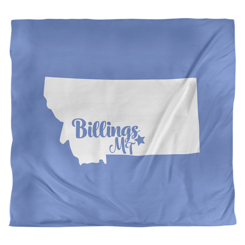 Housse de couette billings montana, Housse de couette pour très grand lit, Bleu, Microfibre