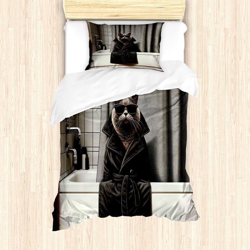 Cat Duvet Cover, Twin Duvet Cover + 1 Standard Shams