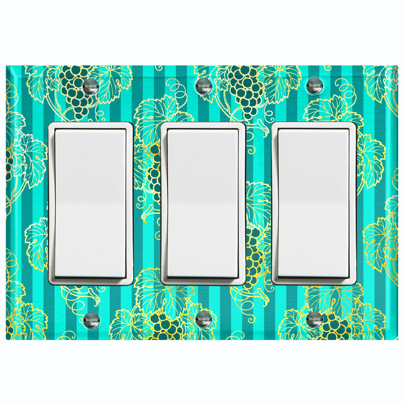 Patterned 3 - Gang Toggle Light Switch Standard Wall Plate