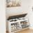 38.6" Double Shoe Storage Bench With Cushion And Flip-drawer Cabinet-170708984