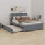 Lit plateforme tapissier avec lit gigogne-147892203