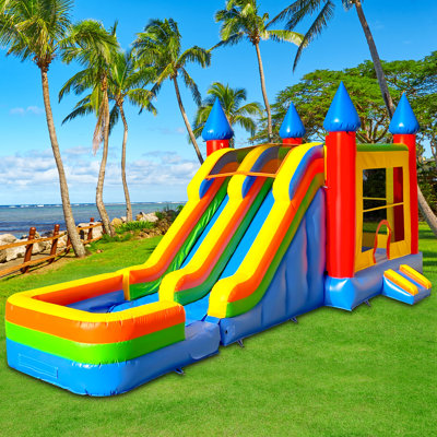 Goosh 16' X 31' Commercial Grade Bounce House Water Slide With Pool For Kids (with Blower)