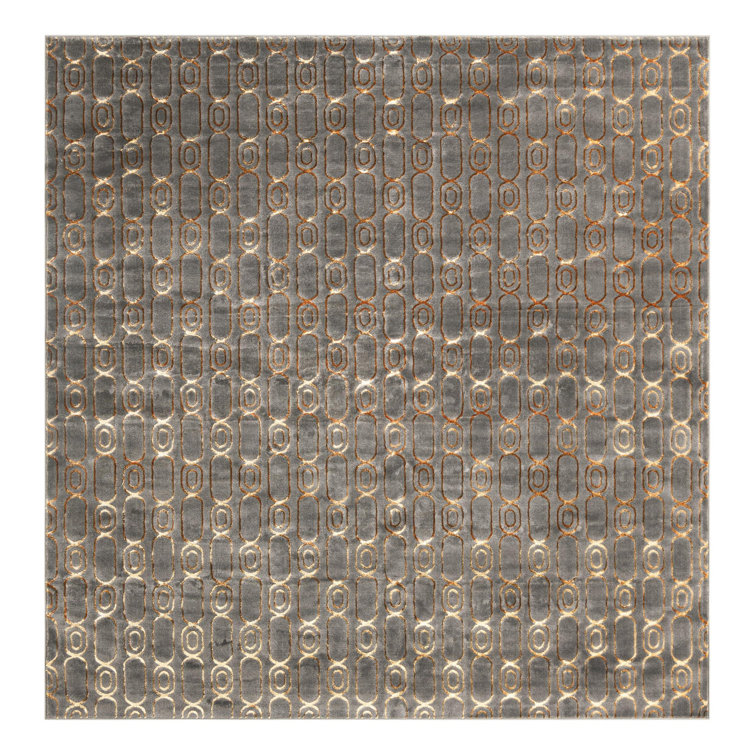 Latitude Run® Column Nikica Rug Gray and Gold