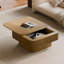 Table basse 31,5 po carrée avec rangement Table d'appoint moderne en placage de bois massif pour salon, chambre à coucher, appartement ou bureau, brun-1203716828
