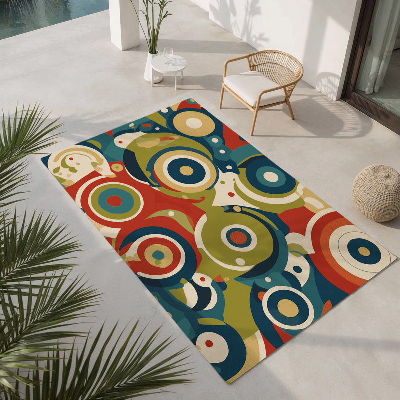 Retro Swing Indoor And Outdoor Area Rug, Rectangle 1'6" x 2'6"
