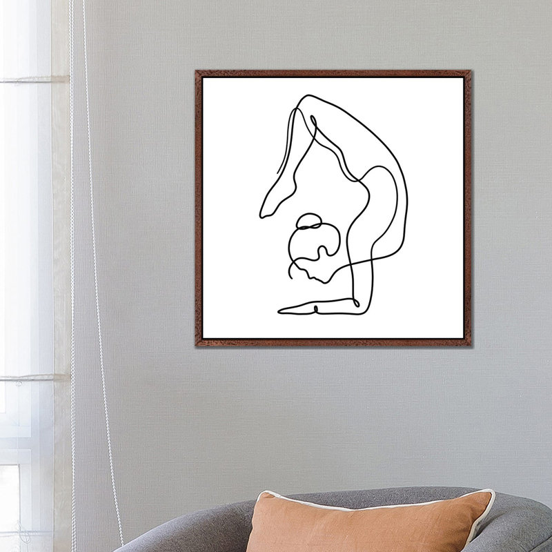 Yoga Scorpion Square by Dane Khy - Print on Canvas, Classic Brown Wood Framed, 66.04 cm H x 66.04 cm W