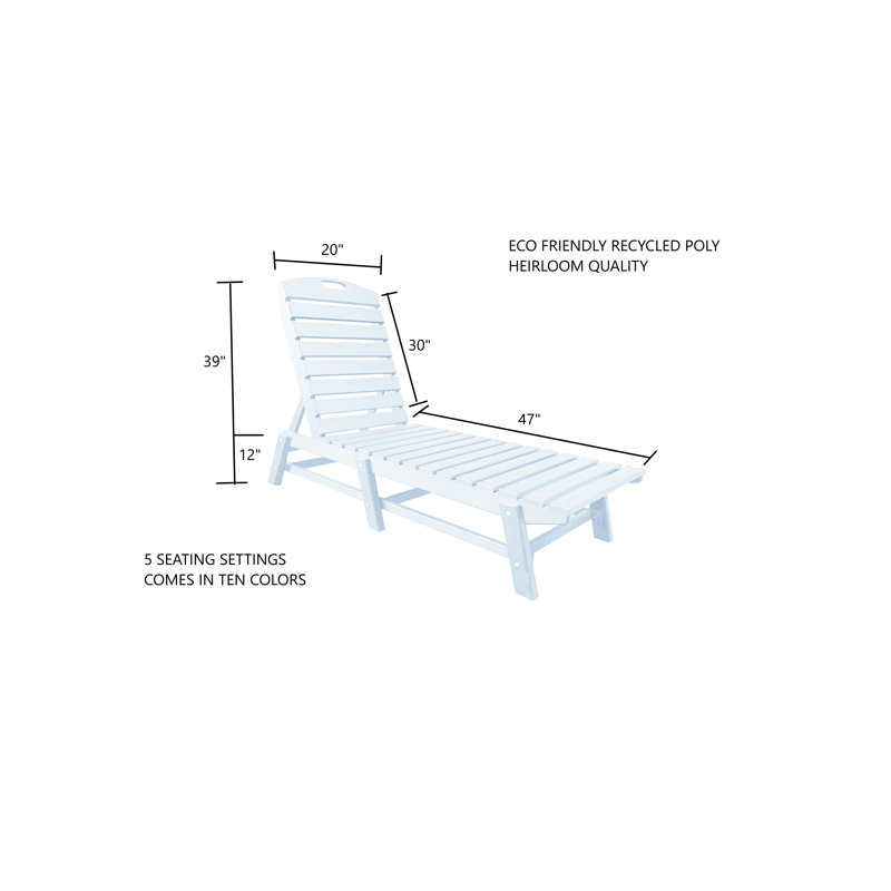 Brasstown Reclining Outdoor Chaise Lounge Pool Chair, White