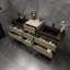 Ayami 66.38'' Double Bathroom Vanity with Stainless Steel Top-52197051
