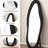 63" X 24" Full Body Mirror, Flannel - Wrapped Frame, Unique Irregular Shape, Black, Shatterproof For Living Room Length Floor & Wall Mirror With Wooden Wavy Design, Tempered Glass Bedroom, Room,-590577739
