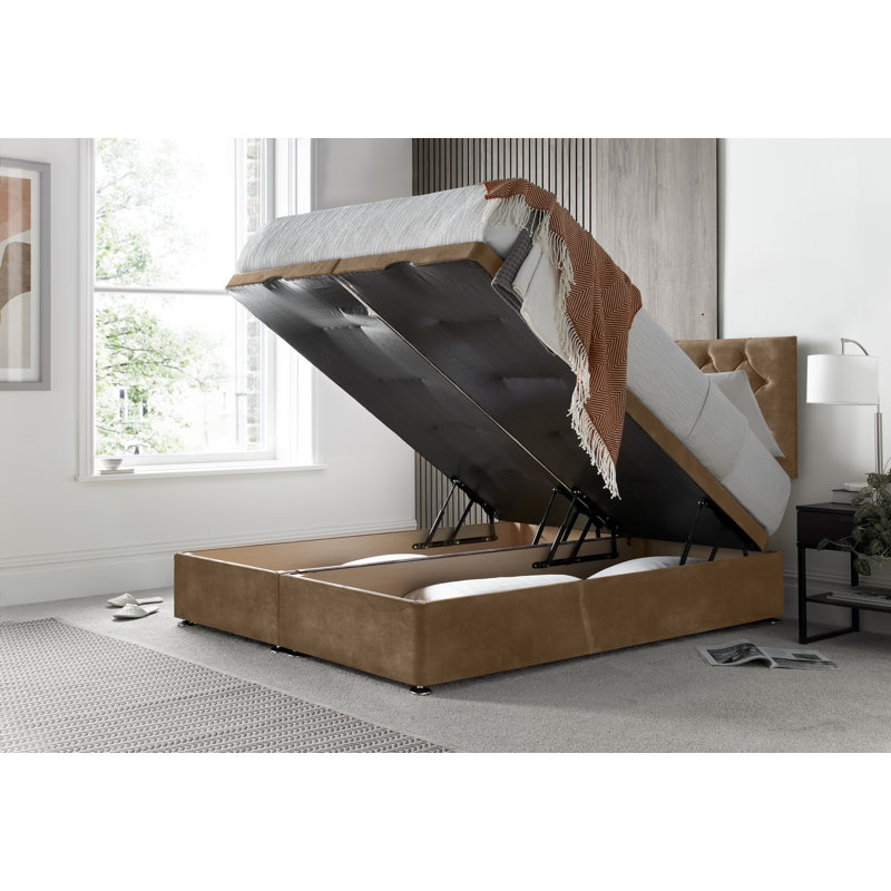Florida Conistan Divan Ottoman with Headboard on Struts, Double (4'6), Mink