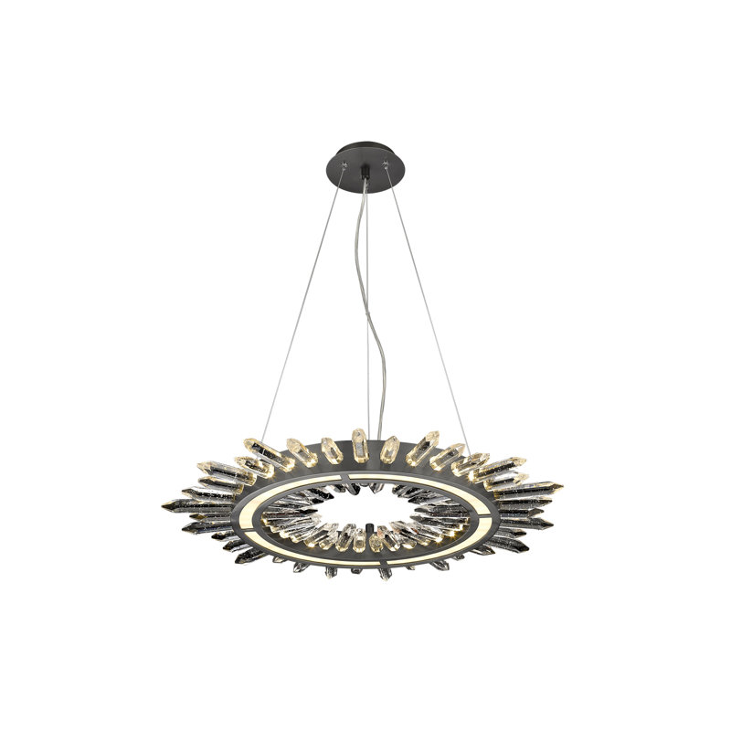 Luminaire suspendu géométrique Aspen, H 142 po x l 34 po, Bronze foncé