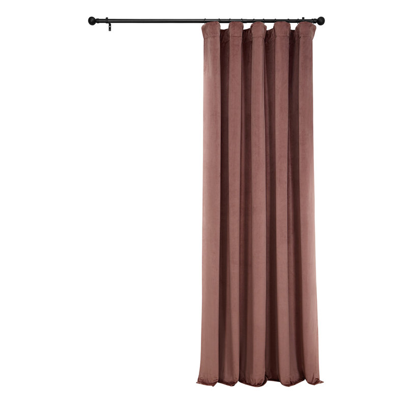 Matra Room Darkening Rod Pocket Single Curtain Panel, Wild Rose, 100" W x 96" L