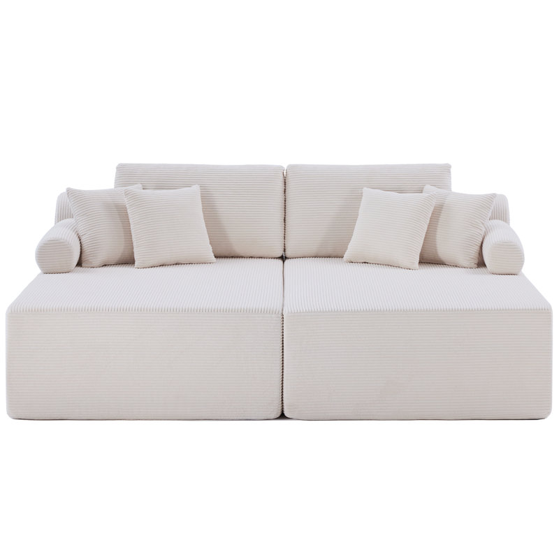 Boneless 81" Sleeper Sofa, Beige