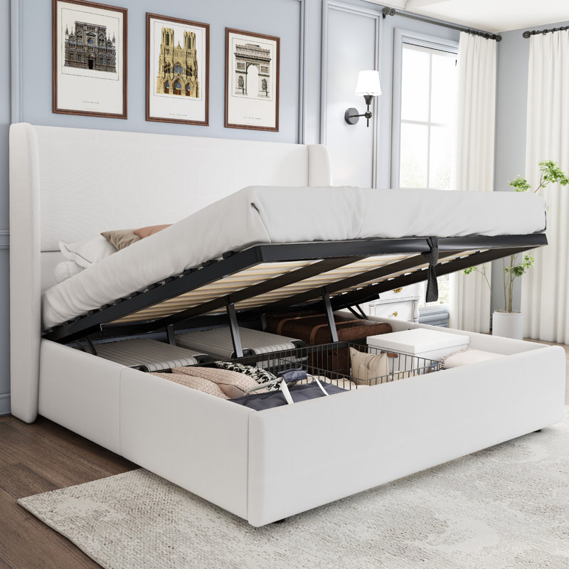 Wade Logan® Brooklinn Upholstered Platform Storage Bed & Reviews | Wayfair