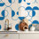 Dosseret à motif géométrique bleu Boho