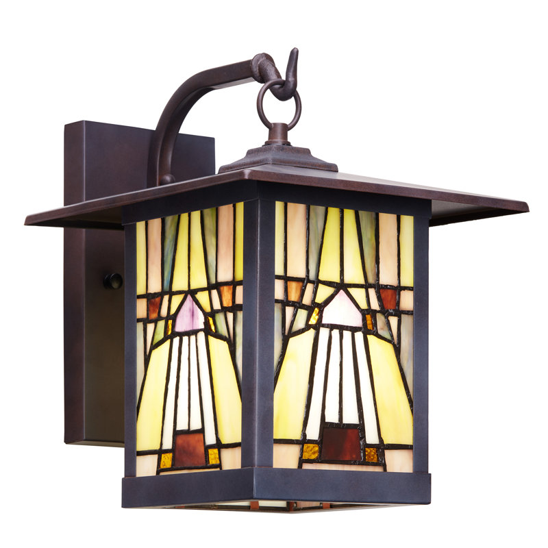 Lanterne murale d'extérieur en verre coloré 11,75 po Bethel
