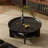 Retro Black Solid Wood Round Coffee Table-120598108