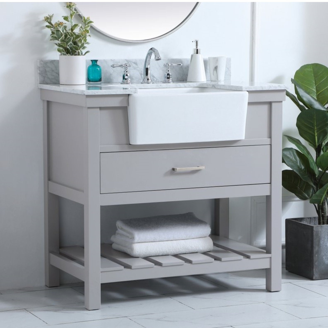 Pelaghia 36'' Single Bathroom Vanity, Gray