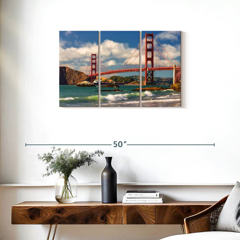 Lilie vagues au-dessous du pont Golden Gate, H 20 po x l 33 po