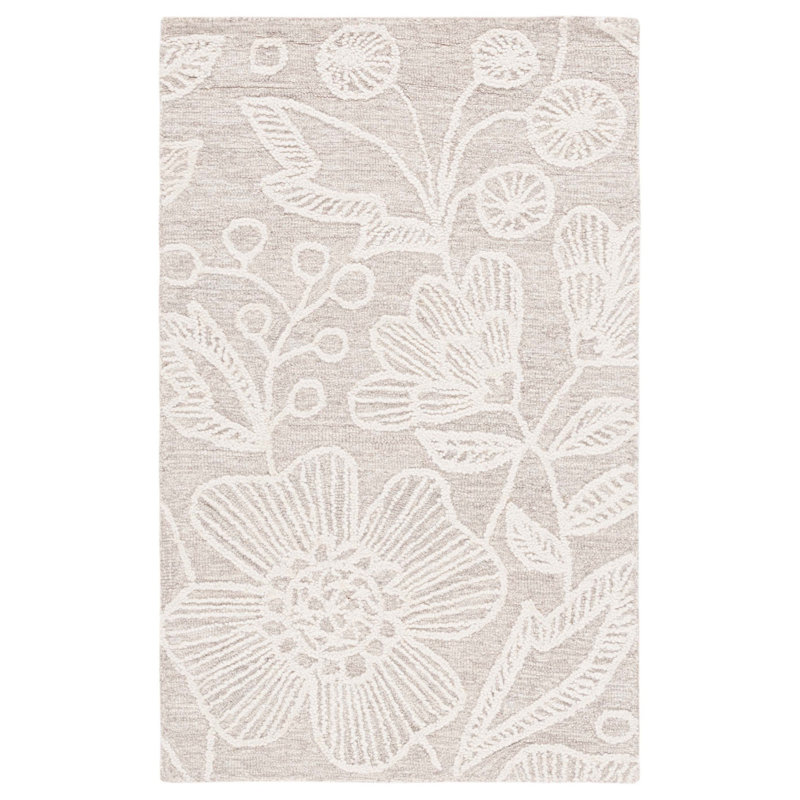 Jardin Hand Tufted Wool Floral Rug, Rectangle 3' x 5'