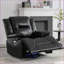 Fauteuil à bascule pivotant à 360 ° inclinable manuel avec bande lumineuse DEL pour salon | Noir | Cuir gélifié