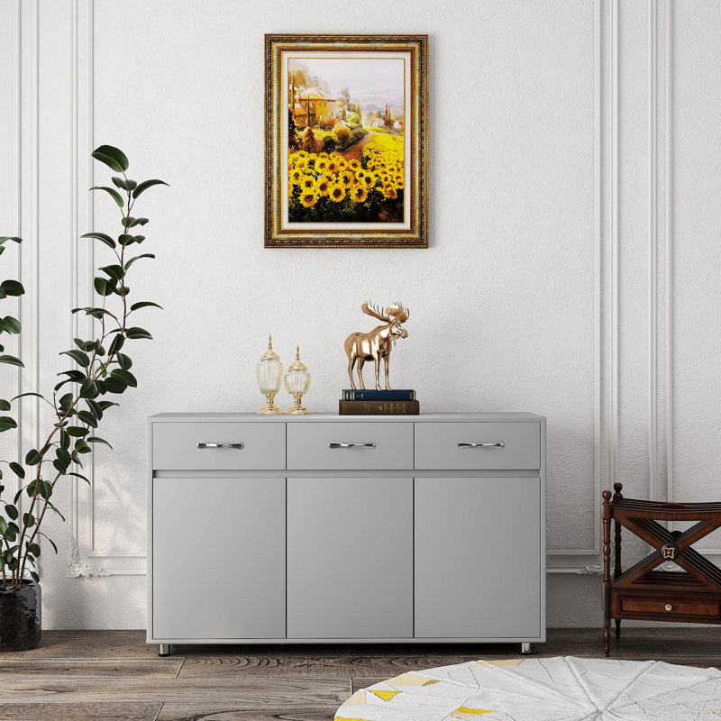 Modern Three Doors Side Table With Drawers