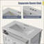 Meuble-lavabo de 30 po avec lavabo supérieur, meuble-lavabo moderne avec 2 tiroirs et tiroir escamotable, meuble-lavabo simple