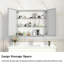 Armoire à pharmacie 32 po x 28 po avec miroir pour salle de bain, miroir de salle de bain mural avec rangement, tablettes réglables, cadre en aluminium, fixation en surface argent