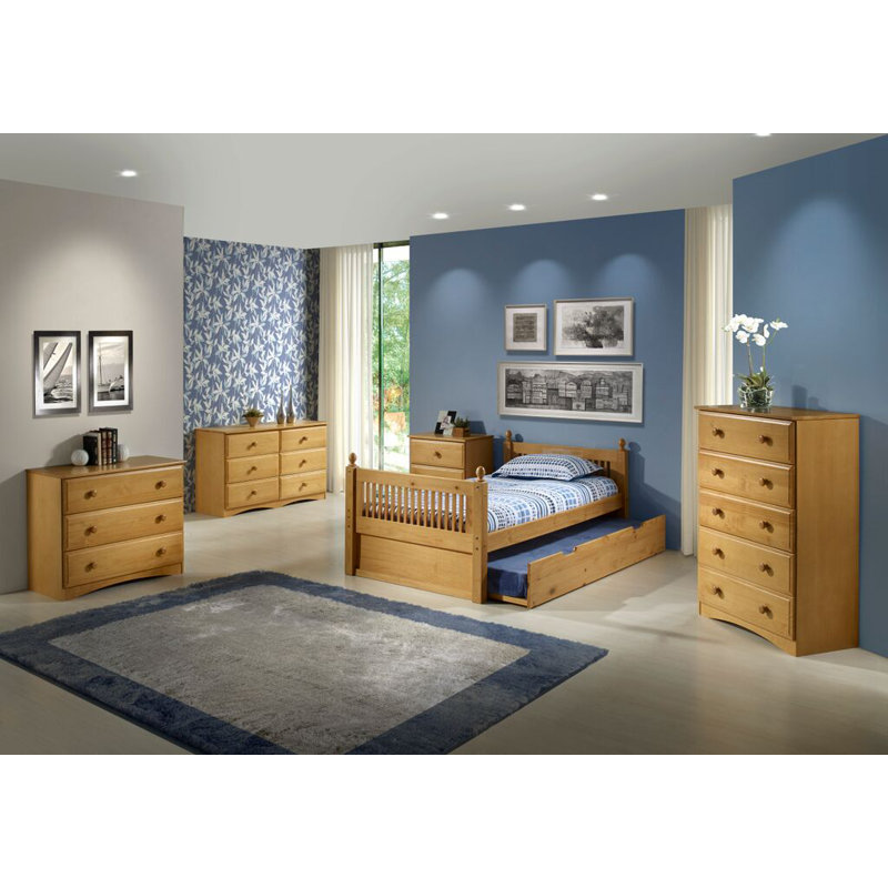 Commode 5 tiroirs Alayna, Naturel