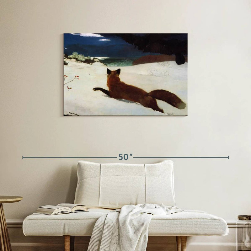 La chasse au renard, H 24 po x l 36 po