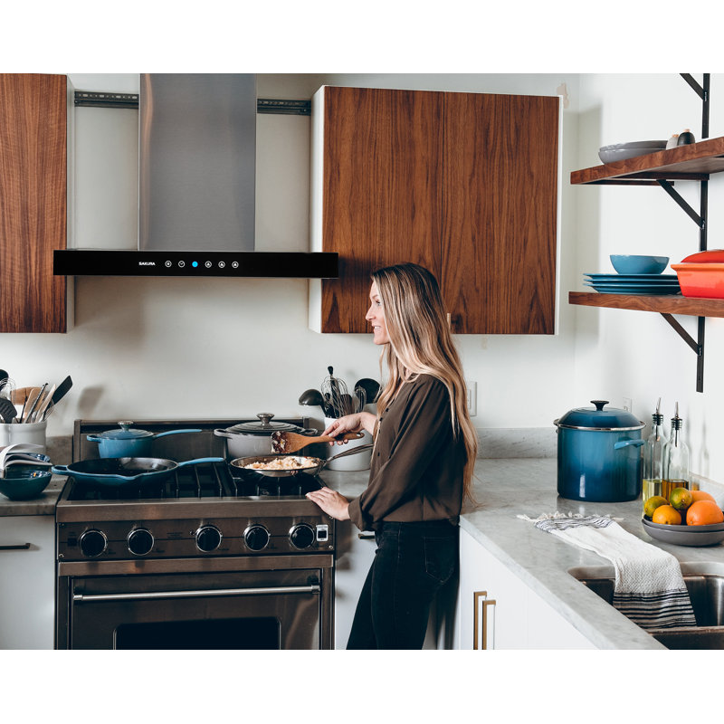 Hotte murale 29,75 "850 CFM à conduit en acier inoxydable