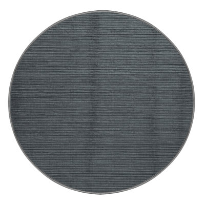 Machine Washable Solid Gray Area Rug
