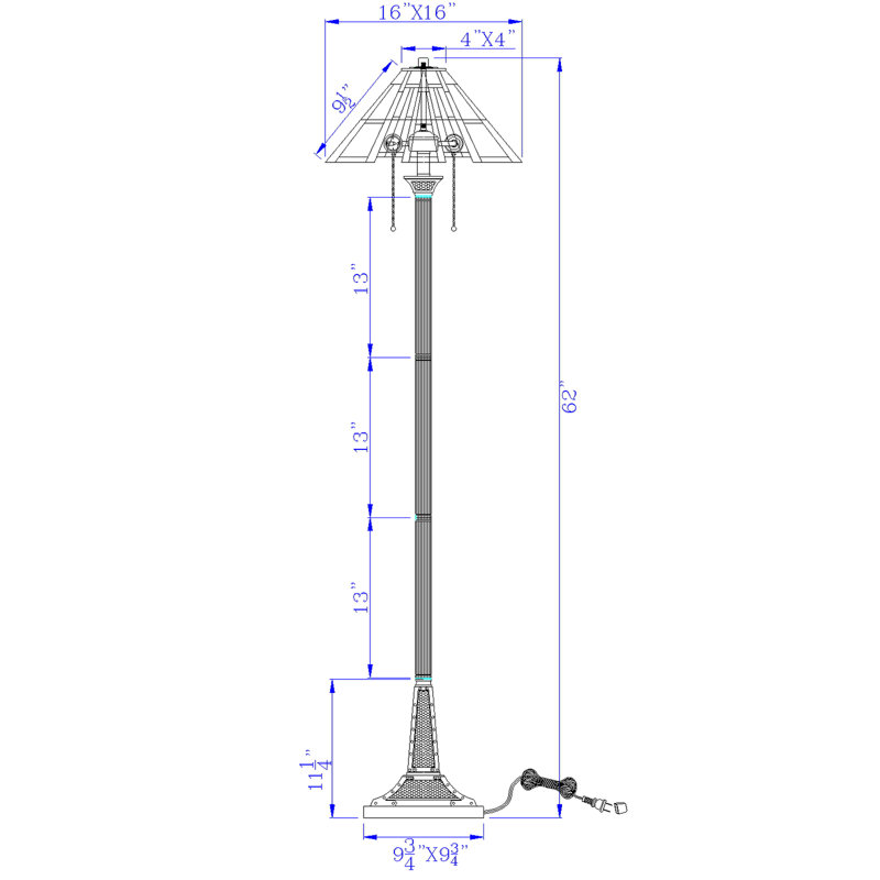 Lampe sur pied 60V x 2 en métal / résine VanVleet