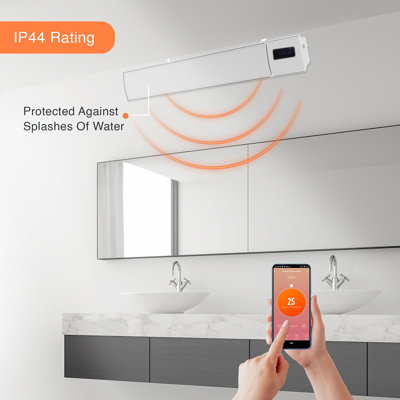 2400W Helios Wi-Fi Remote Controllable Infrared Bar Heater White